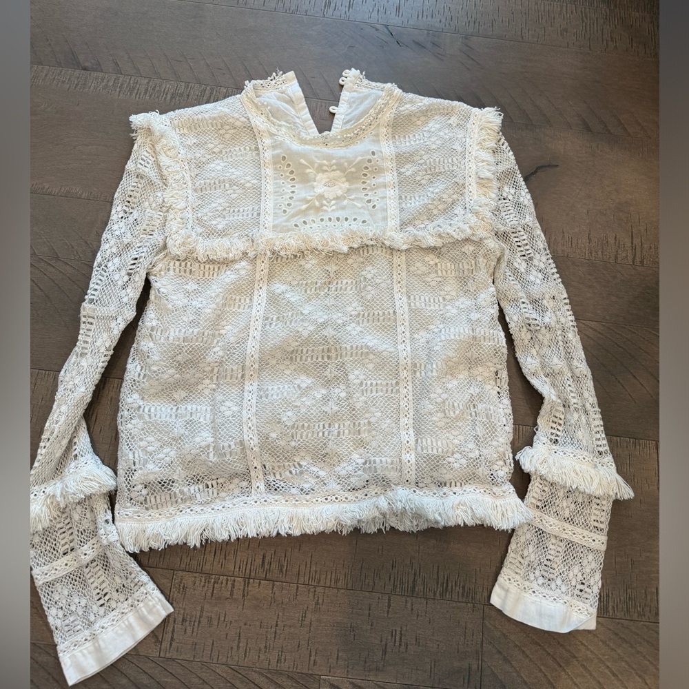 White love shackfancy boho top